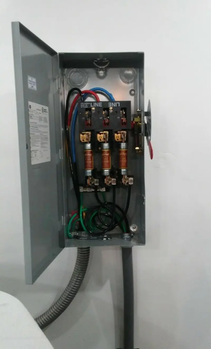 Three-phase disconnect switch installed for Smoke Detector Installation in Hales Corners
